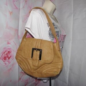 Brown, Large Buckle Shoulder Bag ~ No Name Purse